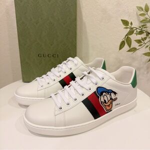 Gucci x Disney Womens ACE Donald Duck Patch White Sneaker Size 36 New in Box
